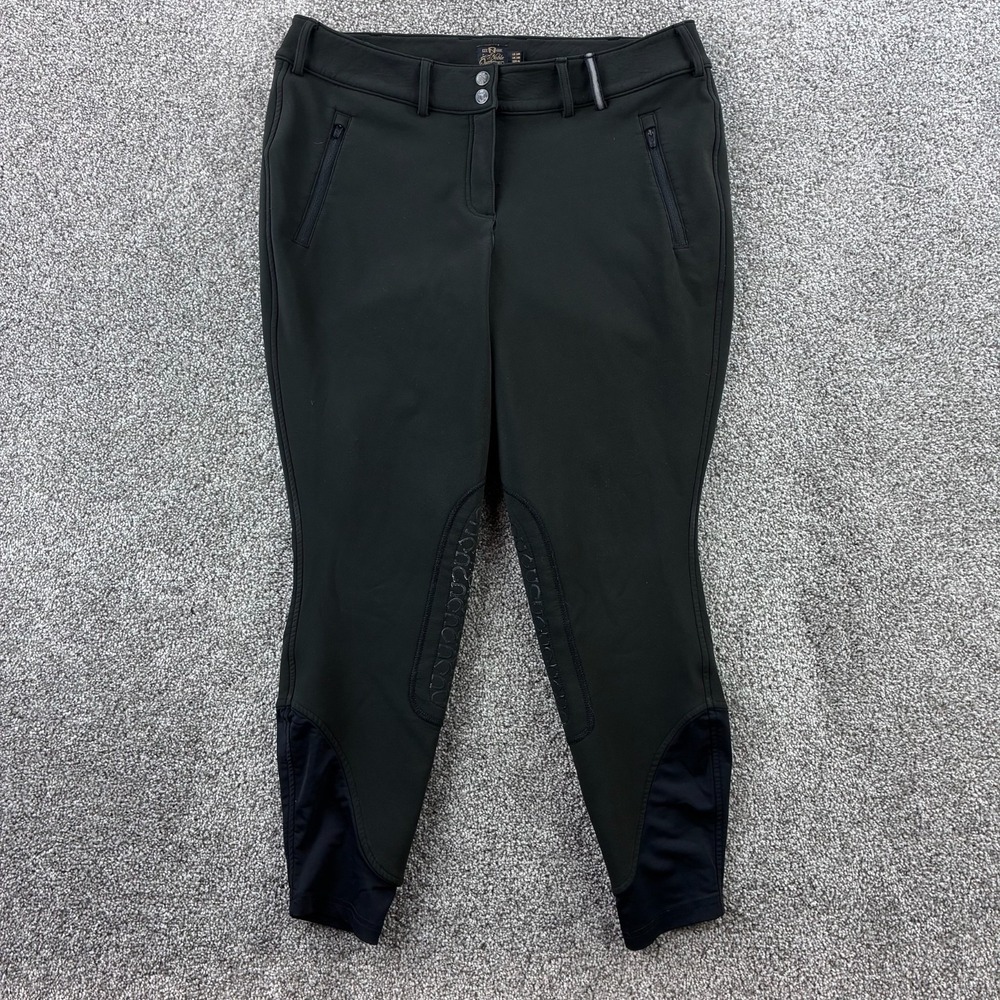 Noble Outfitters Riding Breeches Women's 34R Black Knee Patch Equestrian